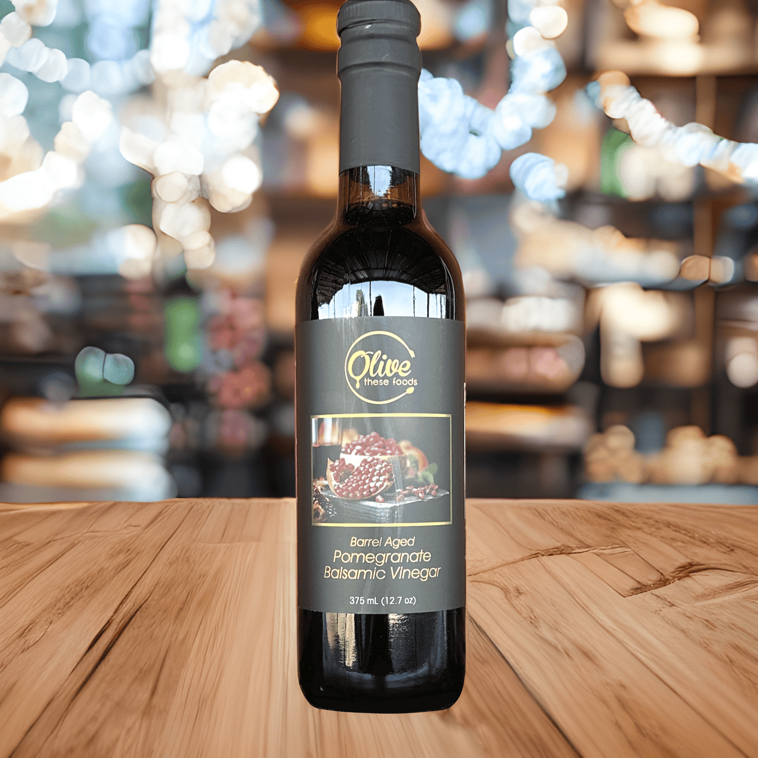 Dark Balsamic Vinegar - Pomegranate by Olive These Foods – small - batch Vinegar