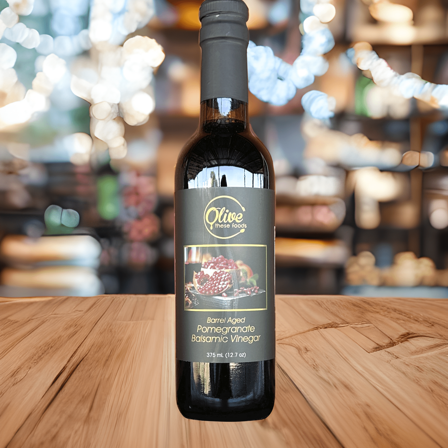 Dark Balsamic Vinegar - Pomegranate by Olive These Foods – small - batch Vinegar