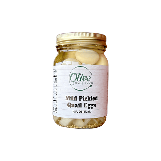 Pickled Veg: Mild Pickled Quail Eggs (16 oz / 473 g) by Olive These Foods – small - batch Pickled Vegetables