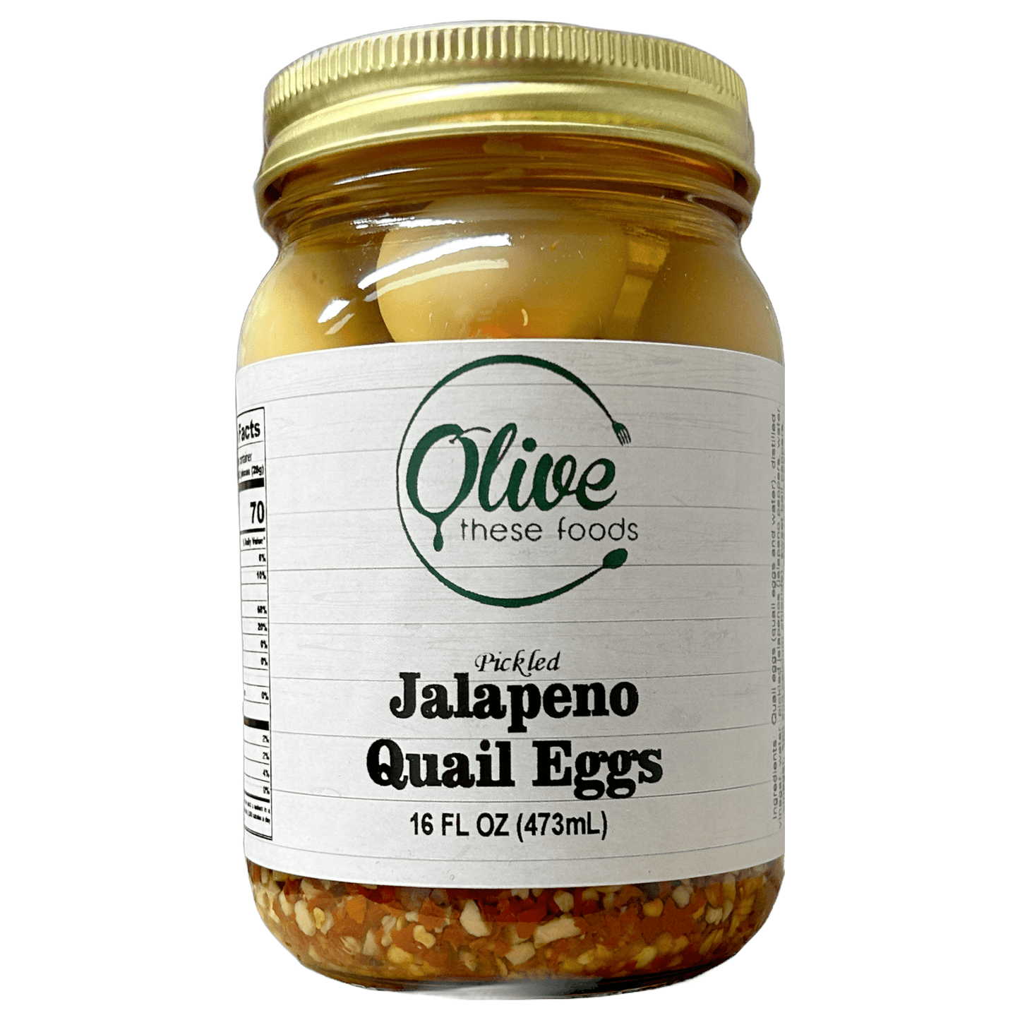 Pickled Veg: Pickled Jalapeño Quail Eggs (16 oz / 454 g) by Olive These Foods – small - batch Pickled Vegetables