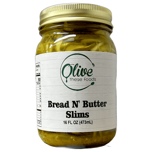 Pickles: Bread and Butter Slims (16 oz / 473g) by Olive These Foods – small - batch Pickled Vegetables