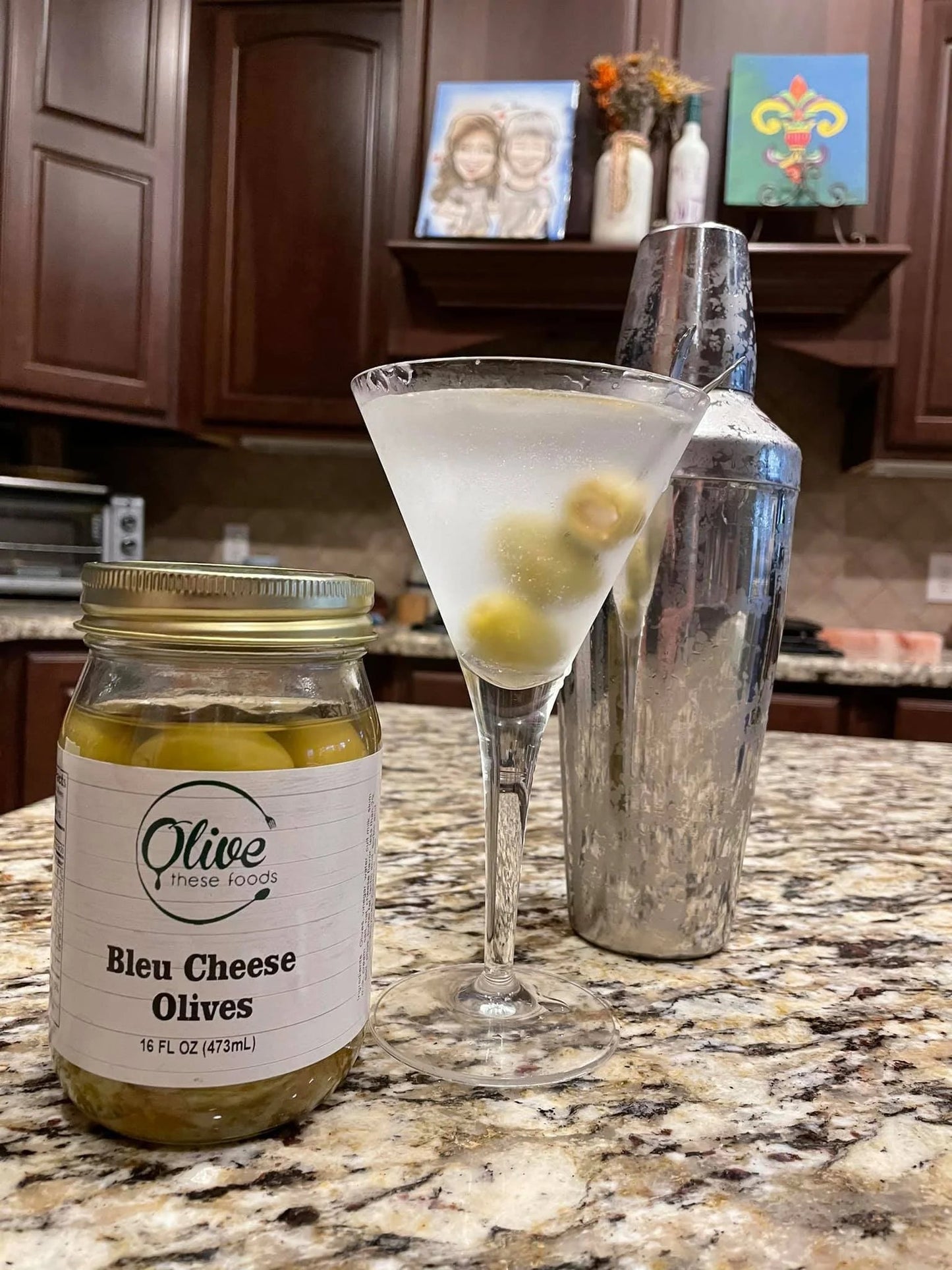 Stuffed Olives: Bleu Cheese (16 FL OZ /473 mL) by Olive These Foods – small - batch /olives