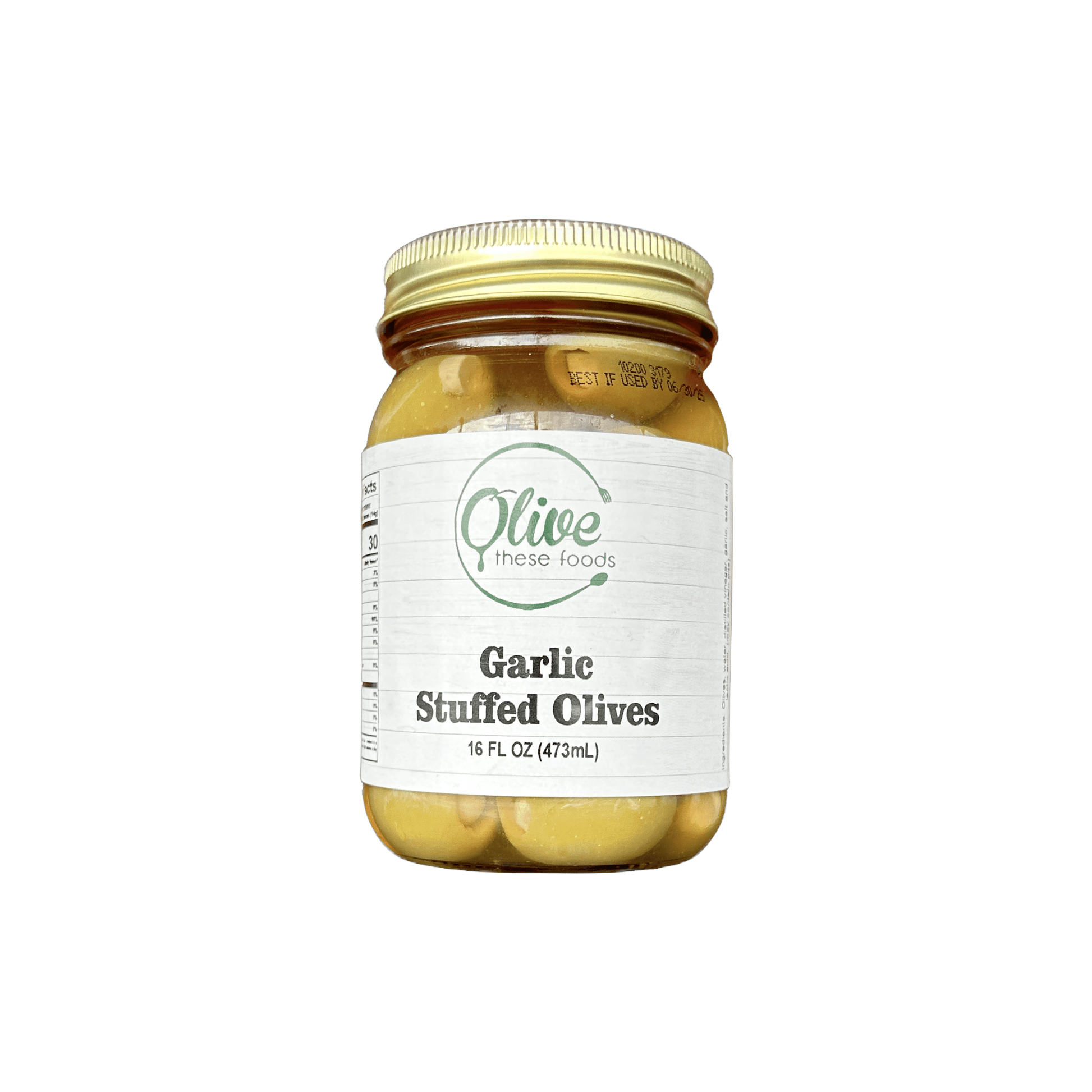 Stuffed Olives: Garlic (16 FL OZ / 473 mL) by Olive These Foods – small - batch Olives