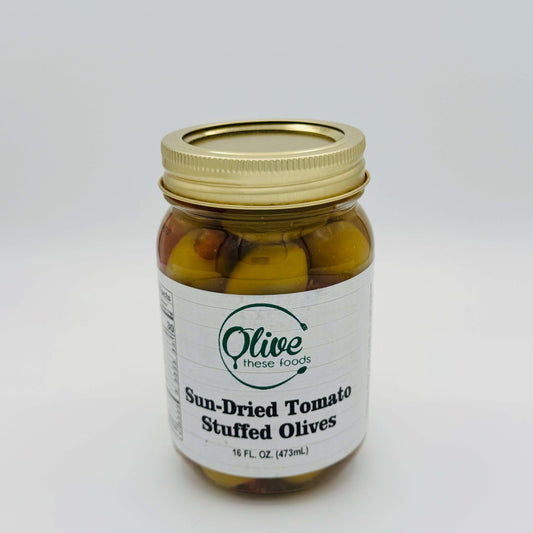 Sun - Dried Tomato Stuffed Olives by Olive These Foods – small - batch /olives